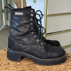Harley Davidson Women’s Size 6 Leather Black Lace Up Boots